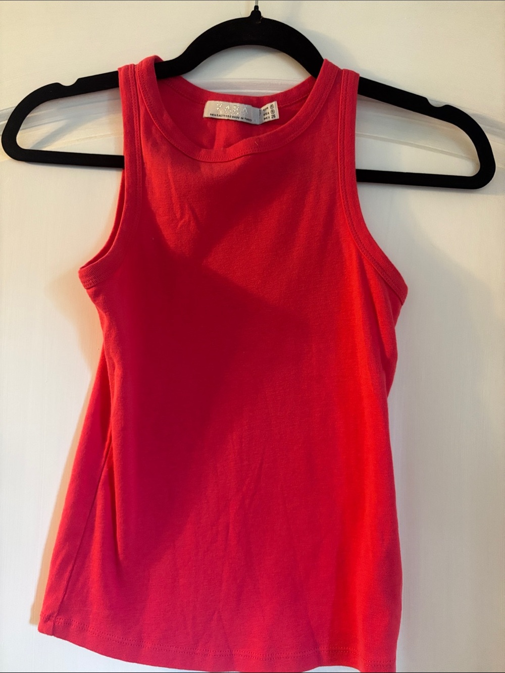 Zara Basics Bright Pink Ribbed Tank Top